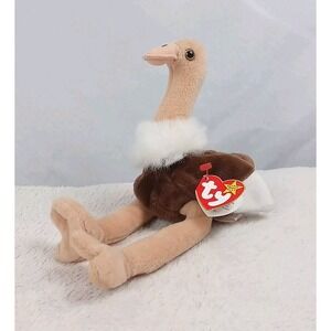 VTG Ty Beanie Baby‎ STRETCH The Ostrich 1997 Bean Bag Plush Bird Stuffed Animal